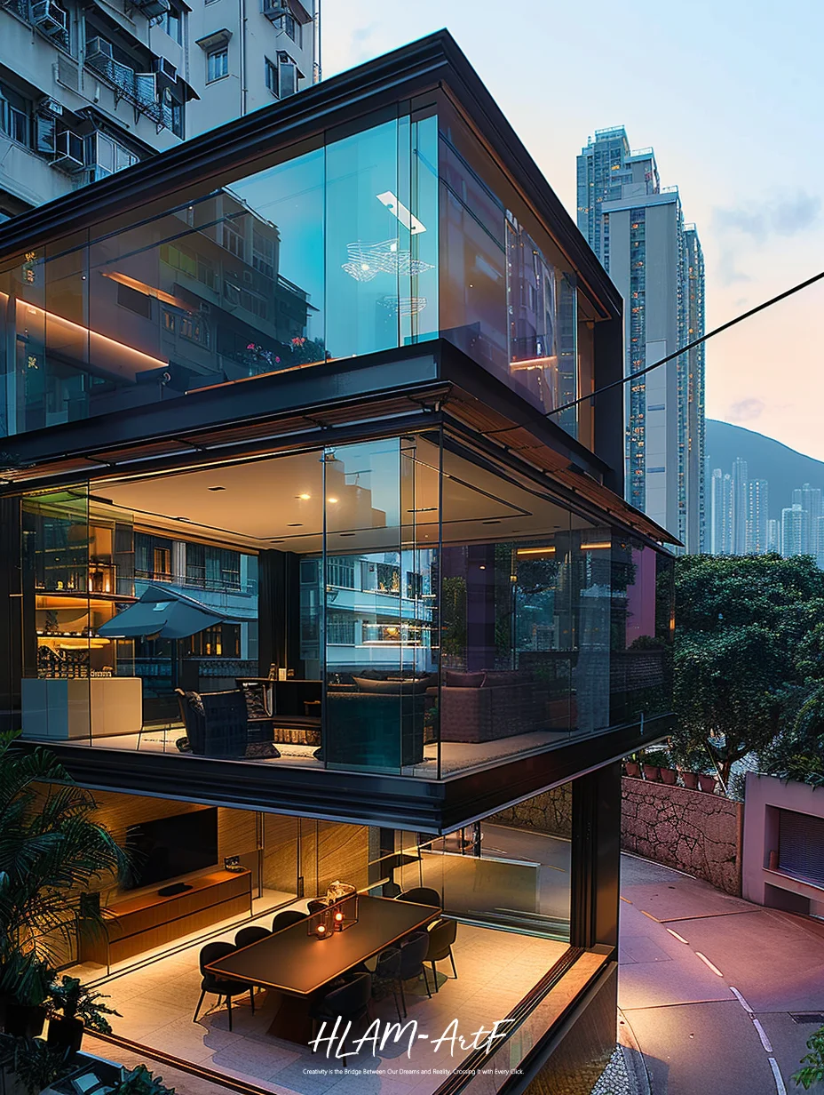 街角彩色玻璃别墅