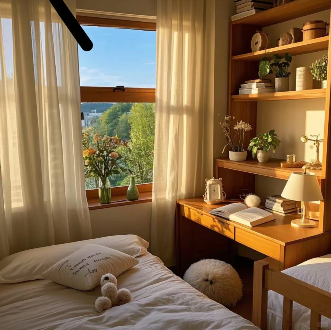 ?温馨小卧室，阳光洒满每个角落?