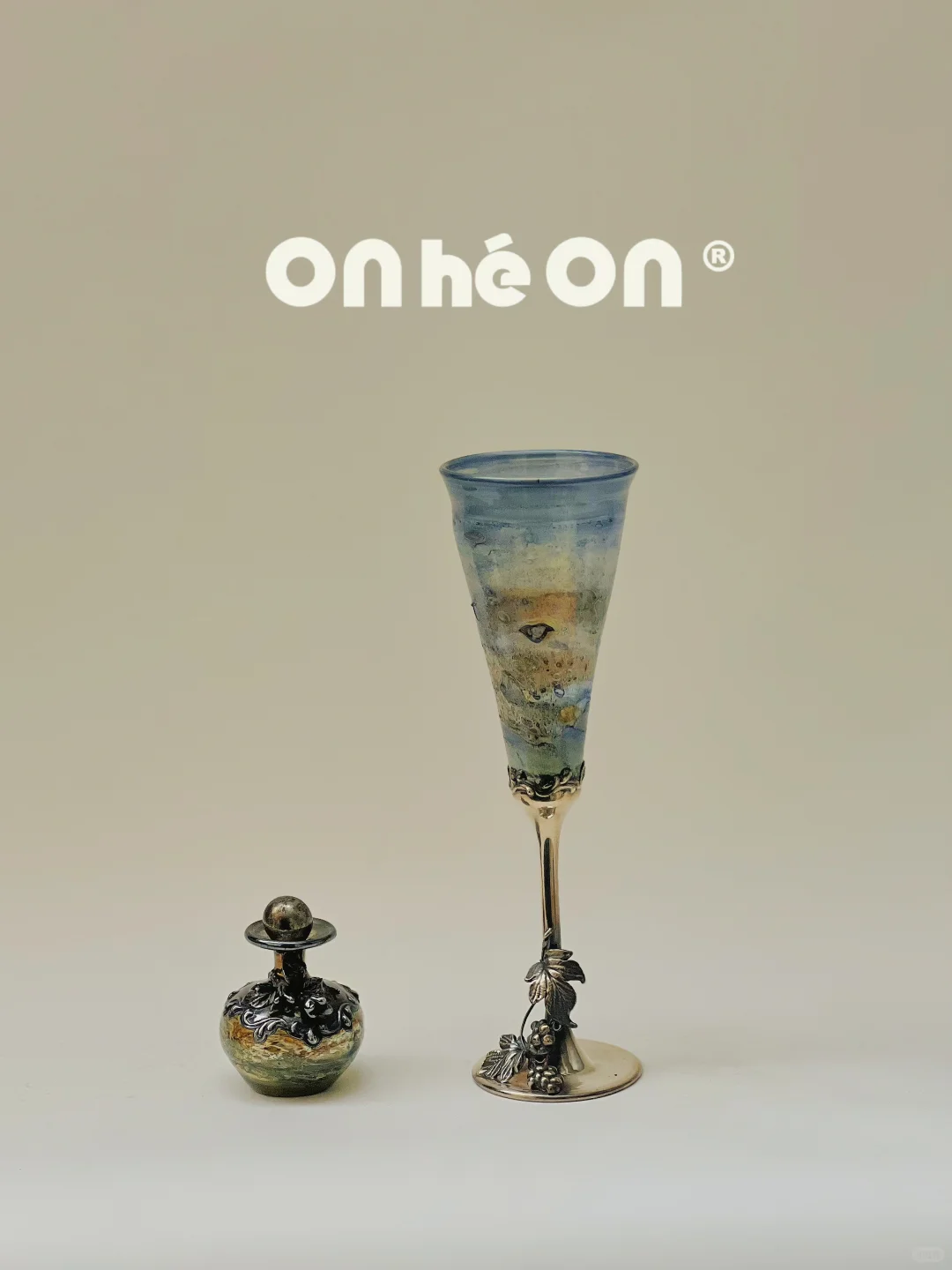 onhéon｜玻璃与银制结合的稀有杯子一组