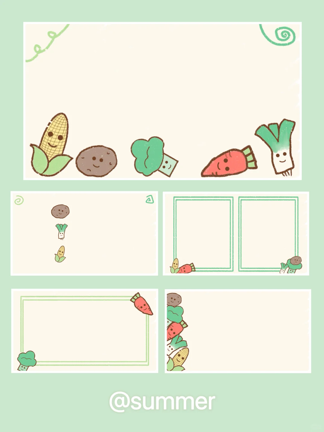 ?卡通蔬菜背景图｜卡通蔬菜｜原创PPT模板