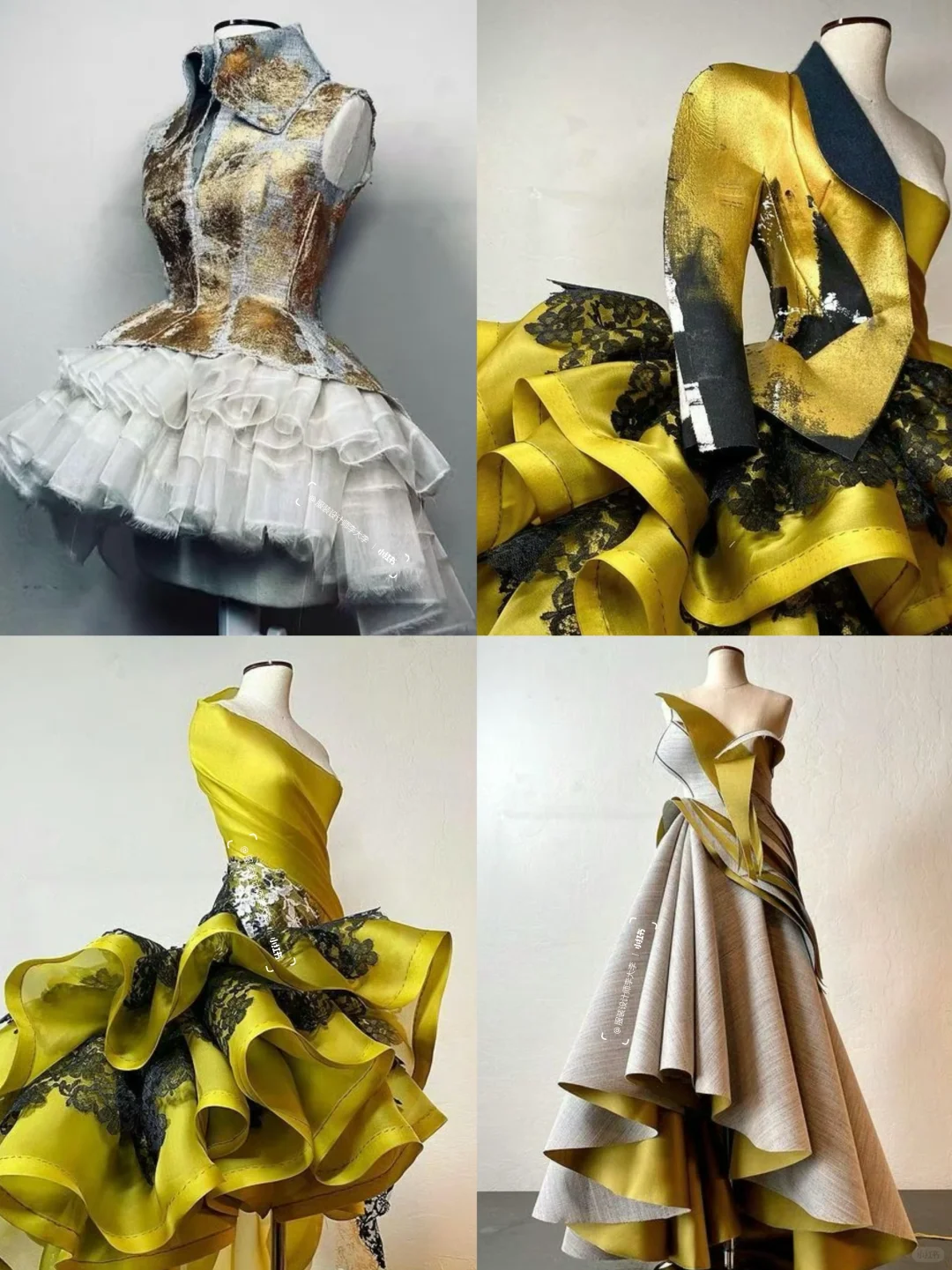 荷叶边和褶皱元素技法在白胚布上的完美呈现