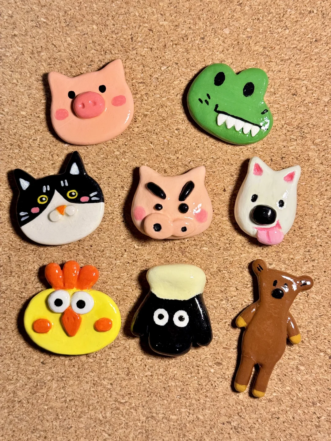 石塑黏土冰箱贴 | 动物合集