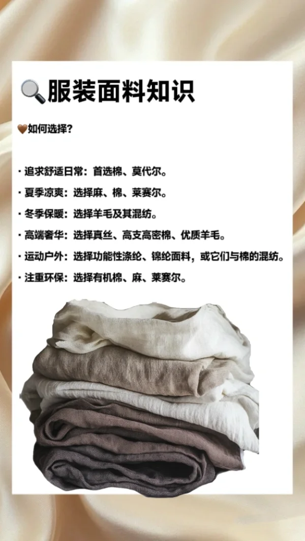 服装人必备‼️10种常见面料FAB专业话术解析
