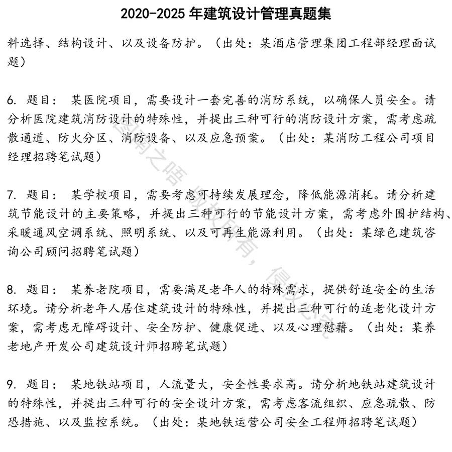 建筑设计管理招聘考试资料真题笔试面试