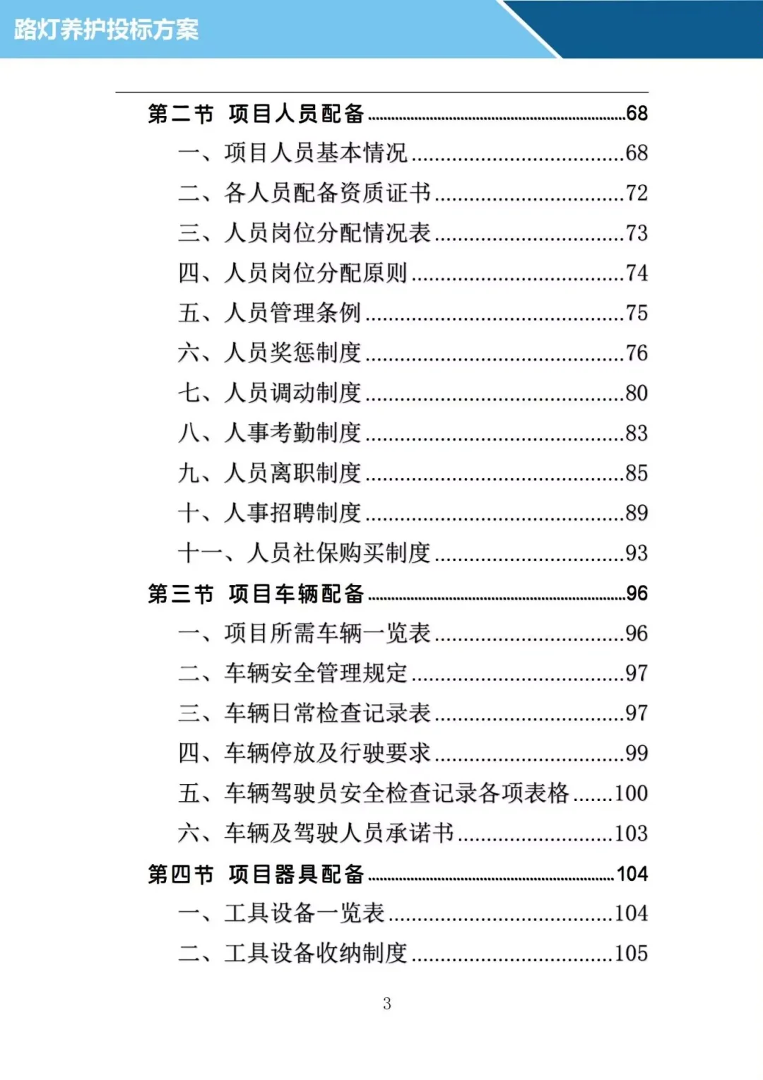 投了十年标写的路灯养护投标方案，投标必备