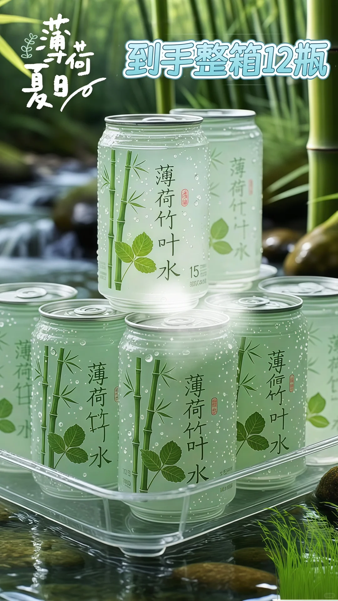 AI生成饮料，这个看起来怎么样？薄荷竹叶水