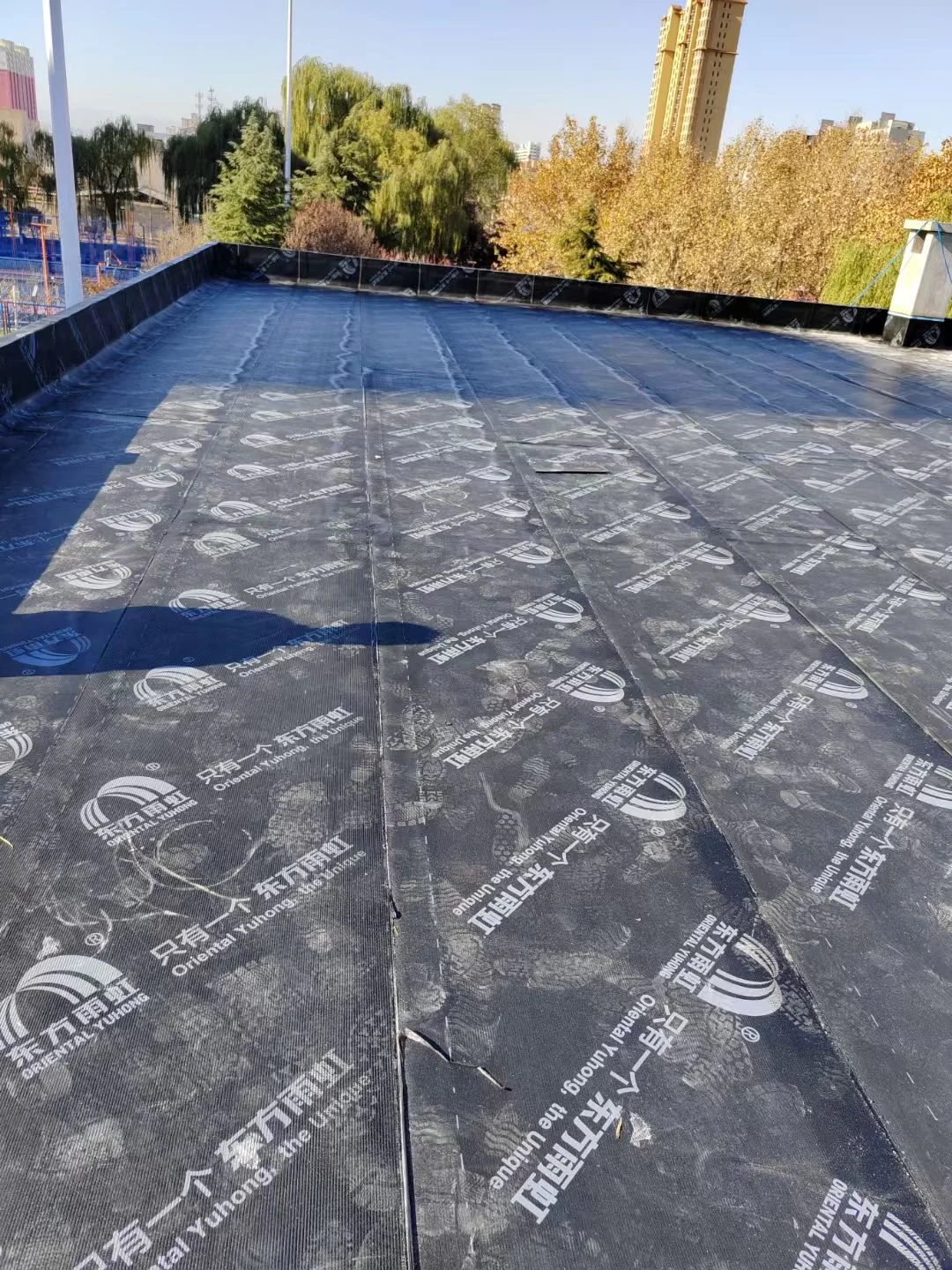 屋面防水卷材施工，热熔法