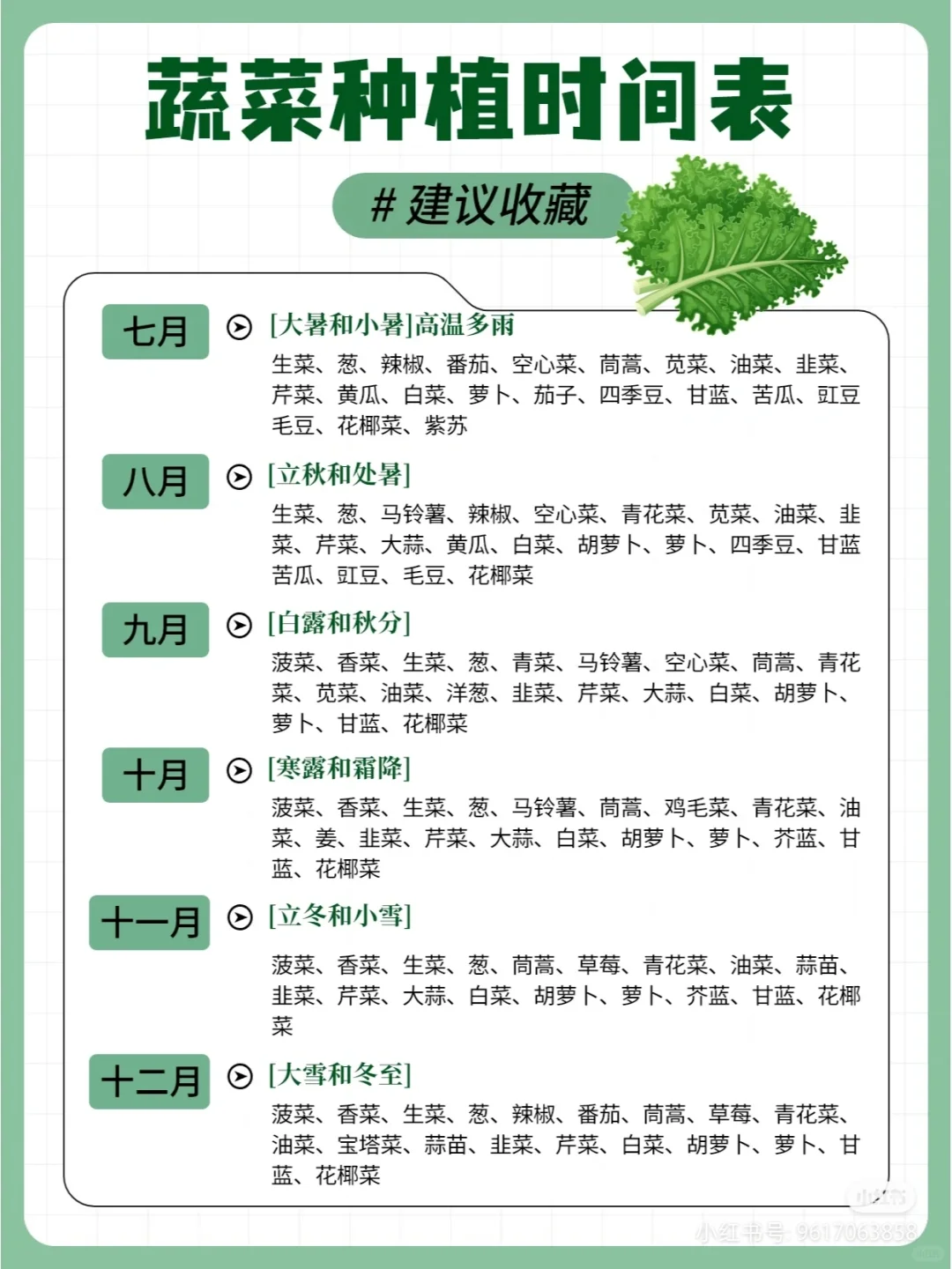 种植时间汇总