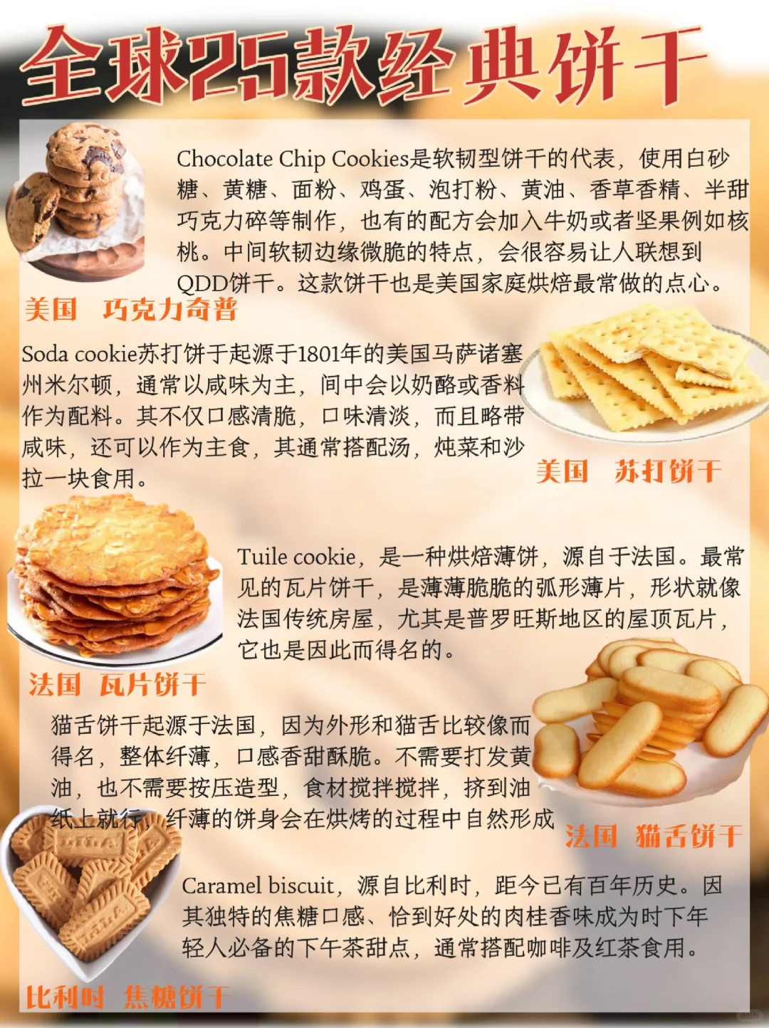 全球25款饼干合集|欢迎烘焙爱好者补充