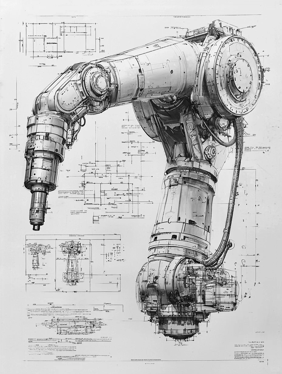 流水线机械臂·产品设计线稿［咒语］