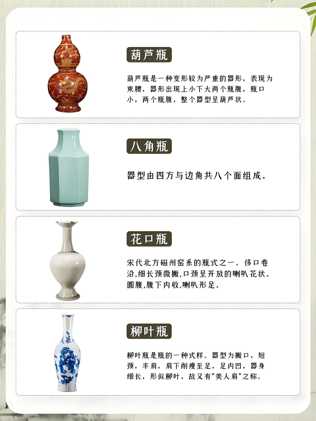 【知多少】超全的瓷器瓶型大全