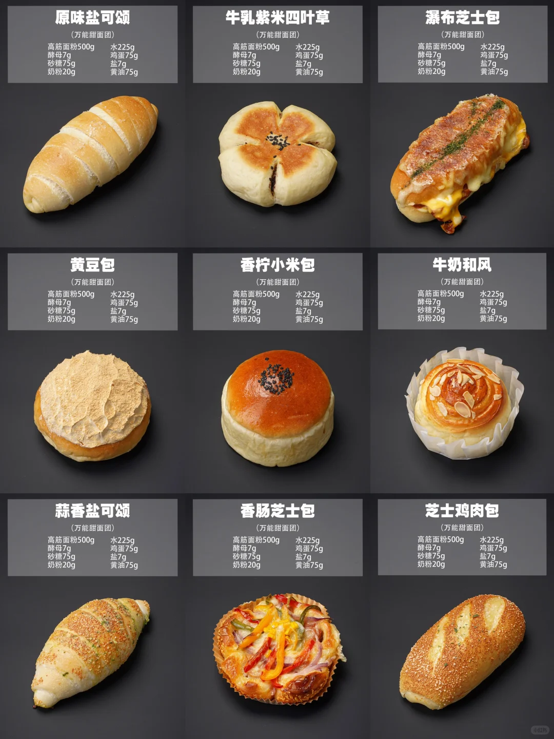 烘焙店天花板?万能甜面包配方‼️新手必学?