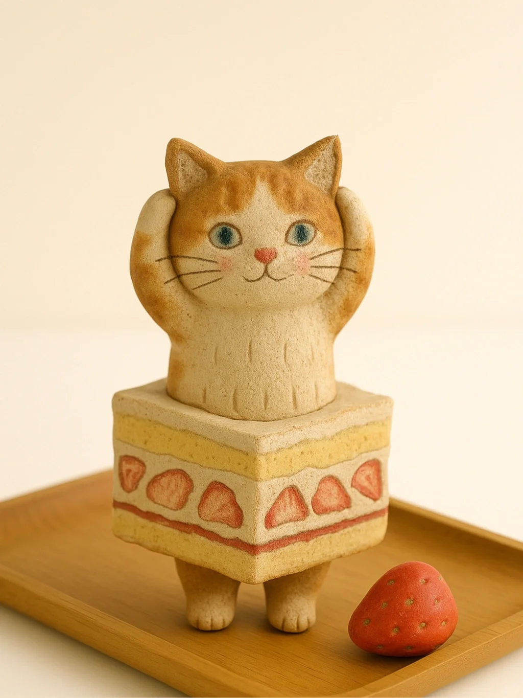 草莓蛋糕里的小猫居民——甜，也可以很坚定吧