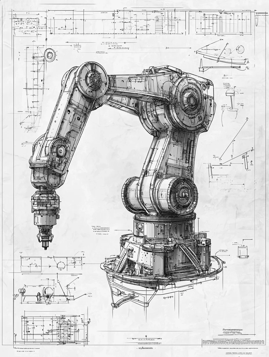 流水线机械臂·产品设计线稿［咒语］