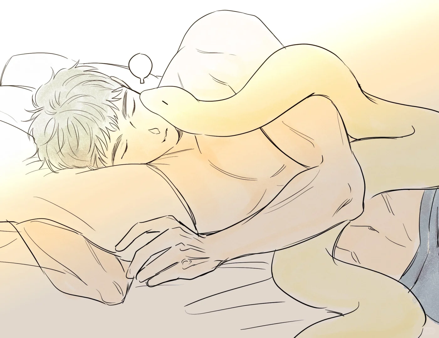 喜欢和?裹在一起的小蛇?>?<