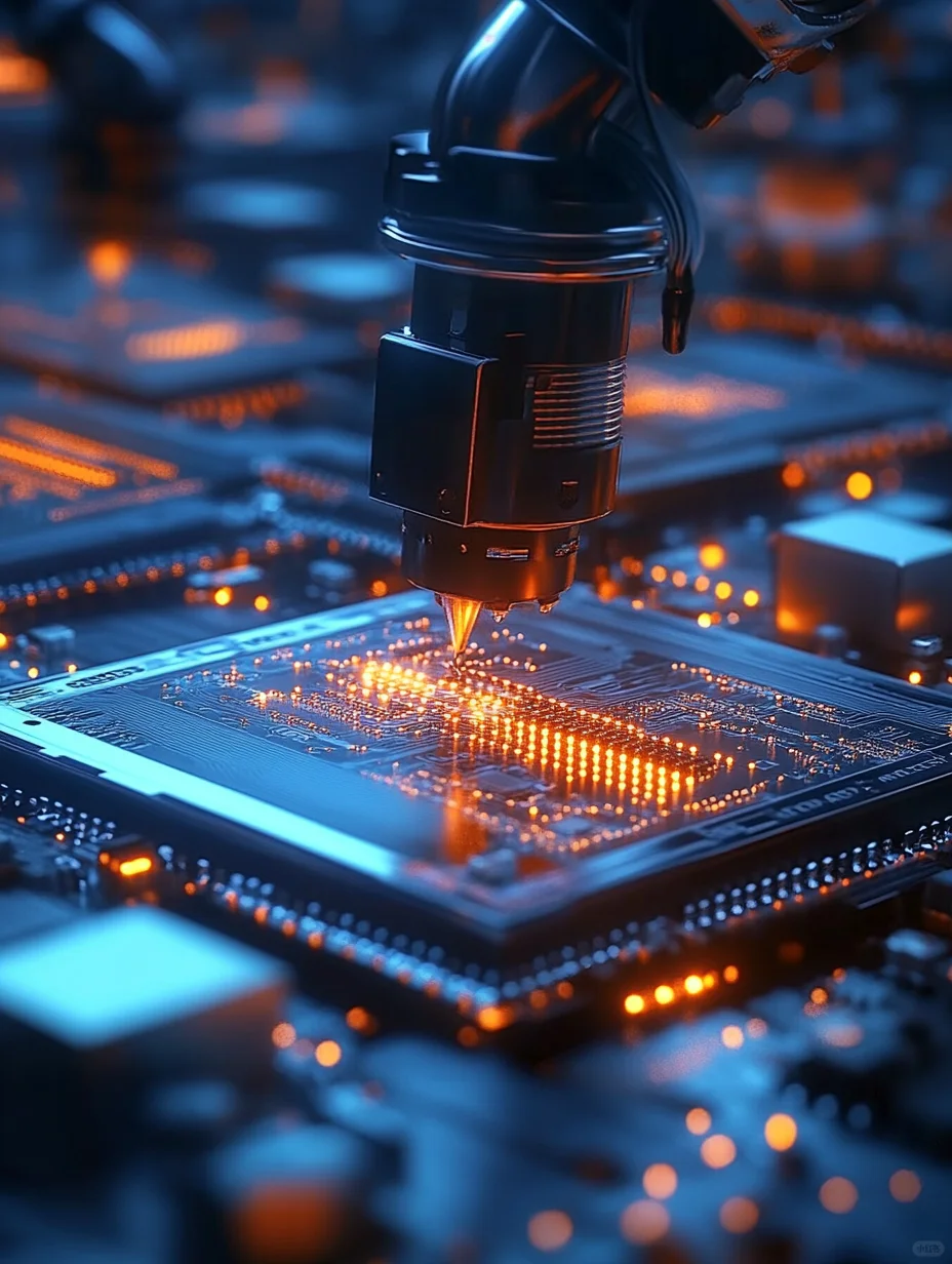 现代工艺缩影·机械臂下的电路板艺术