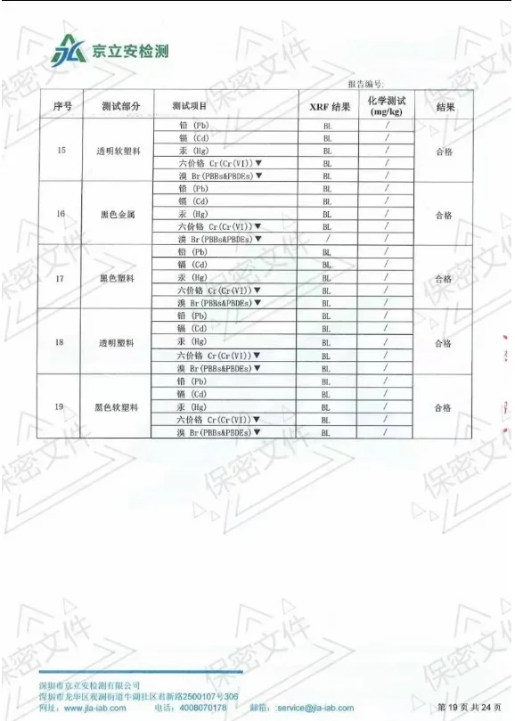时光频射美容仪-检验报告