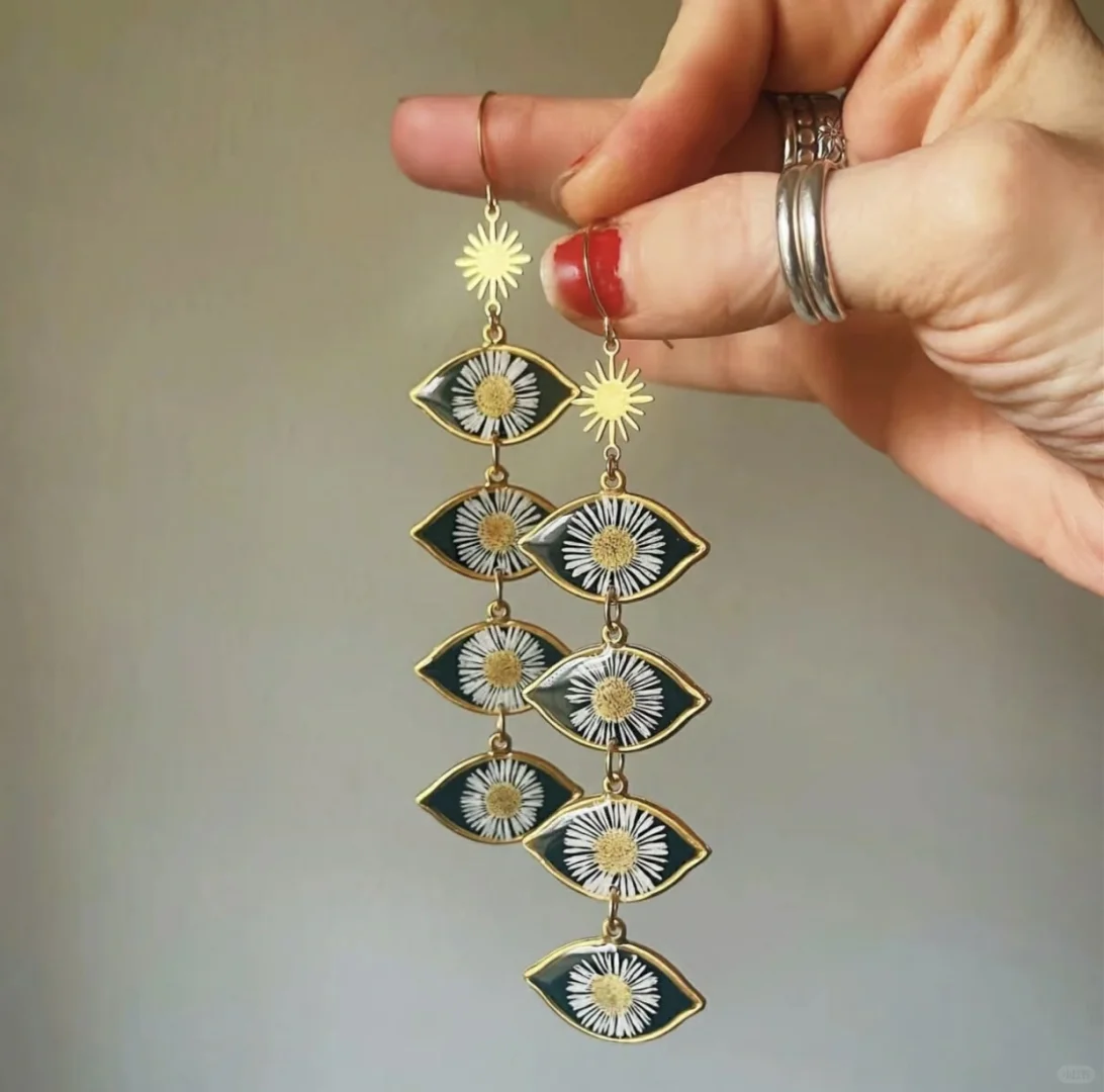 分享｜真花植物滴胶耳饰