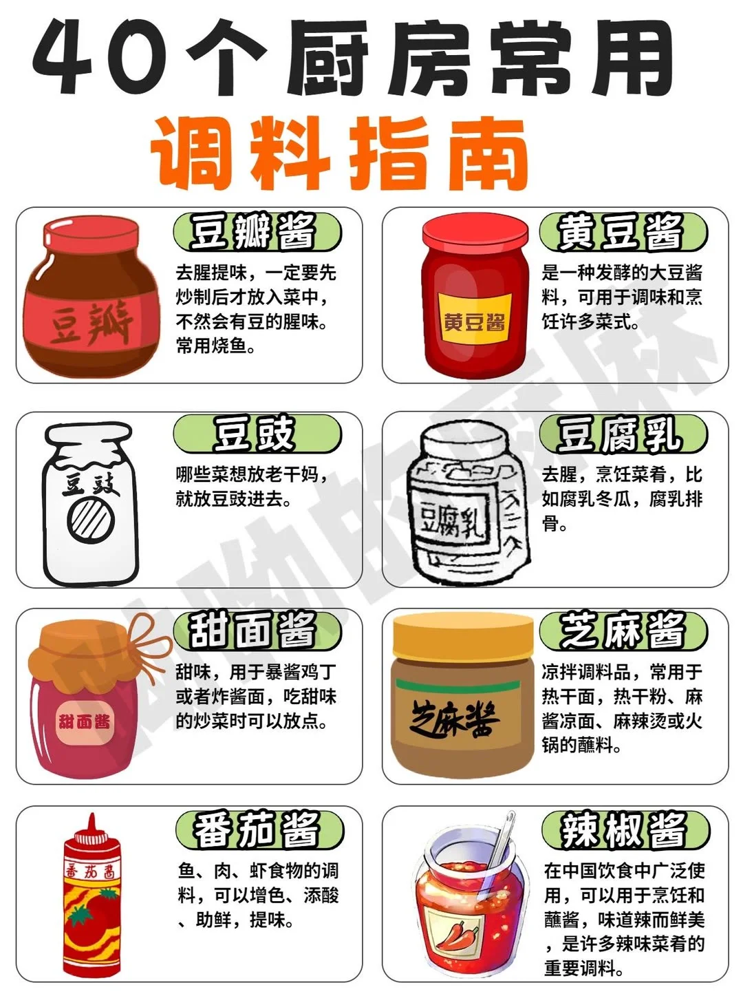 40个厨房常用调料指南