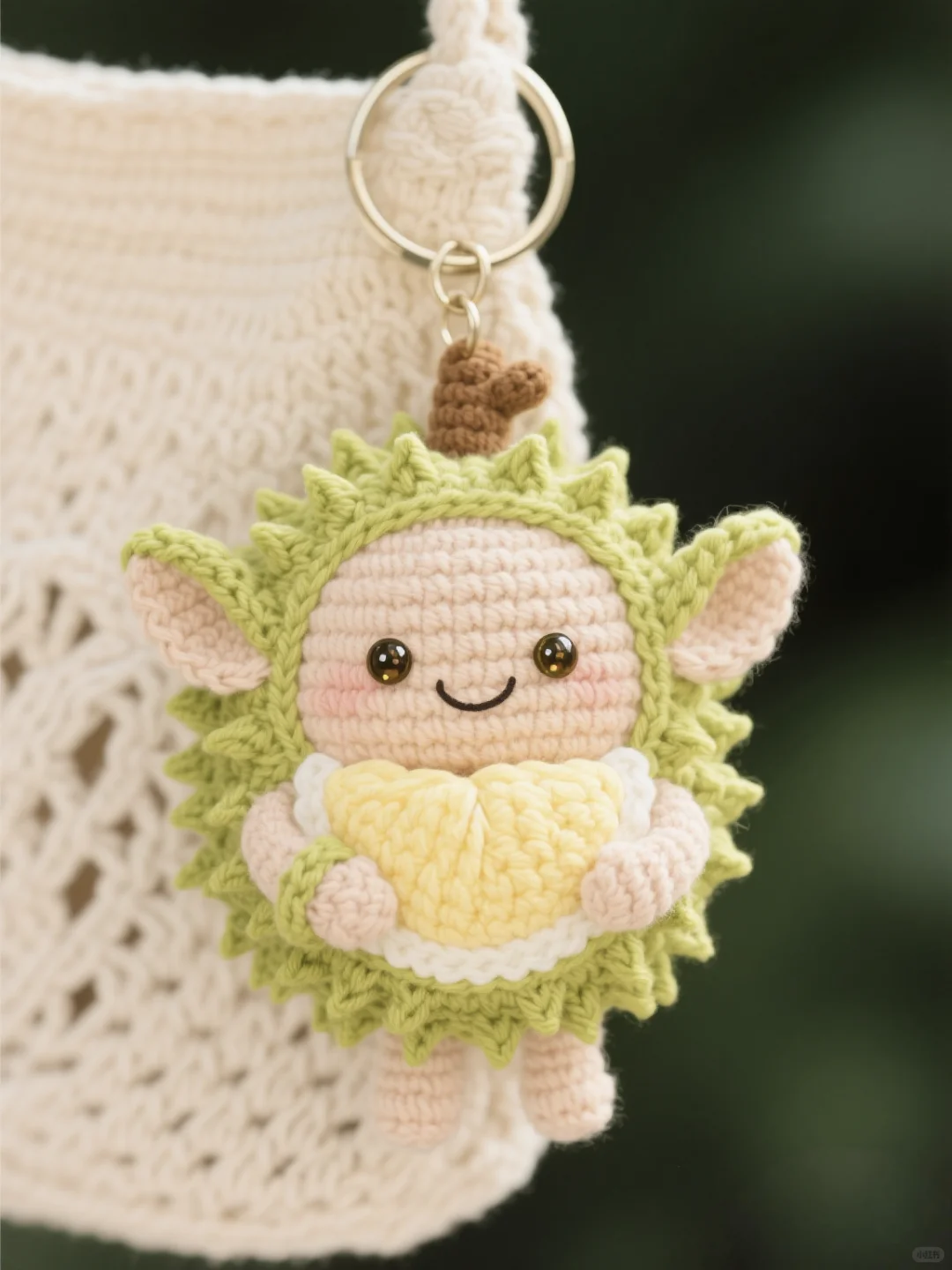 每天一个设计—榴莲钩织挂件