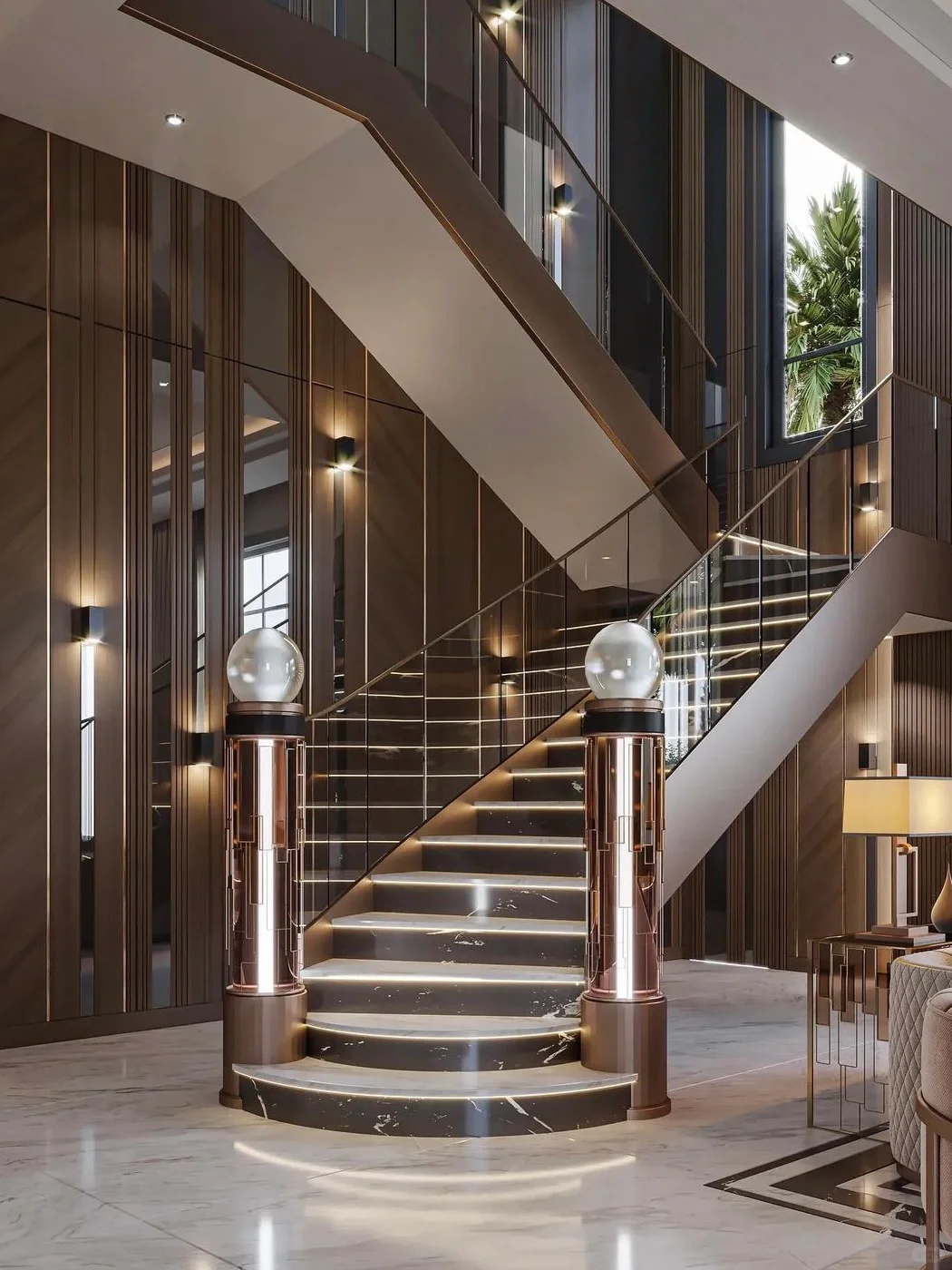 ??真的有被楼梯➕玻璃的组合惊艳到!
