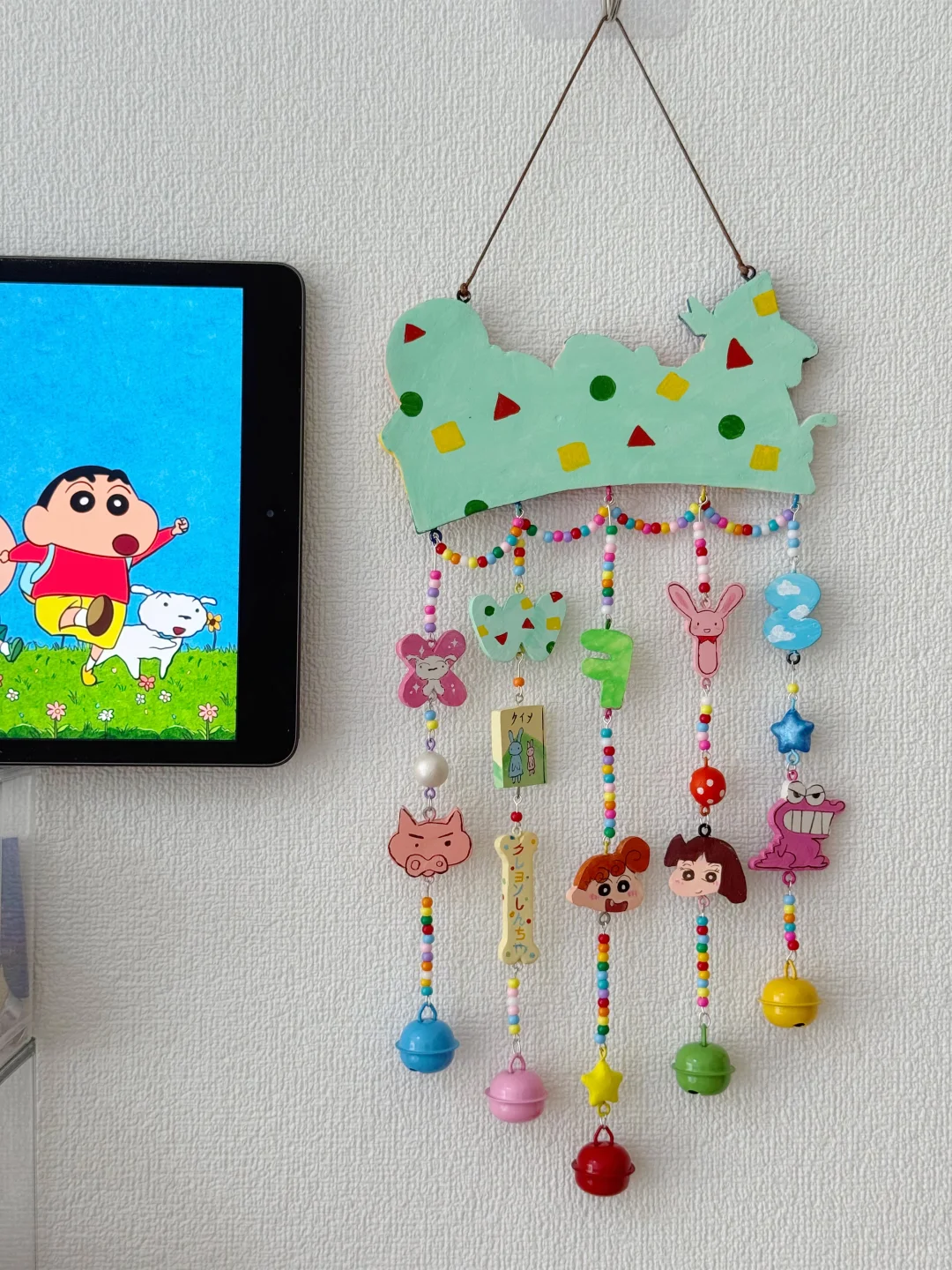 蜡笔小新风铃挂件｜石塑粘土