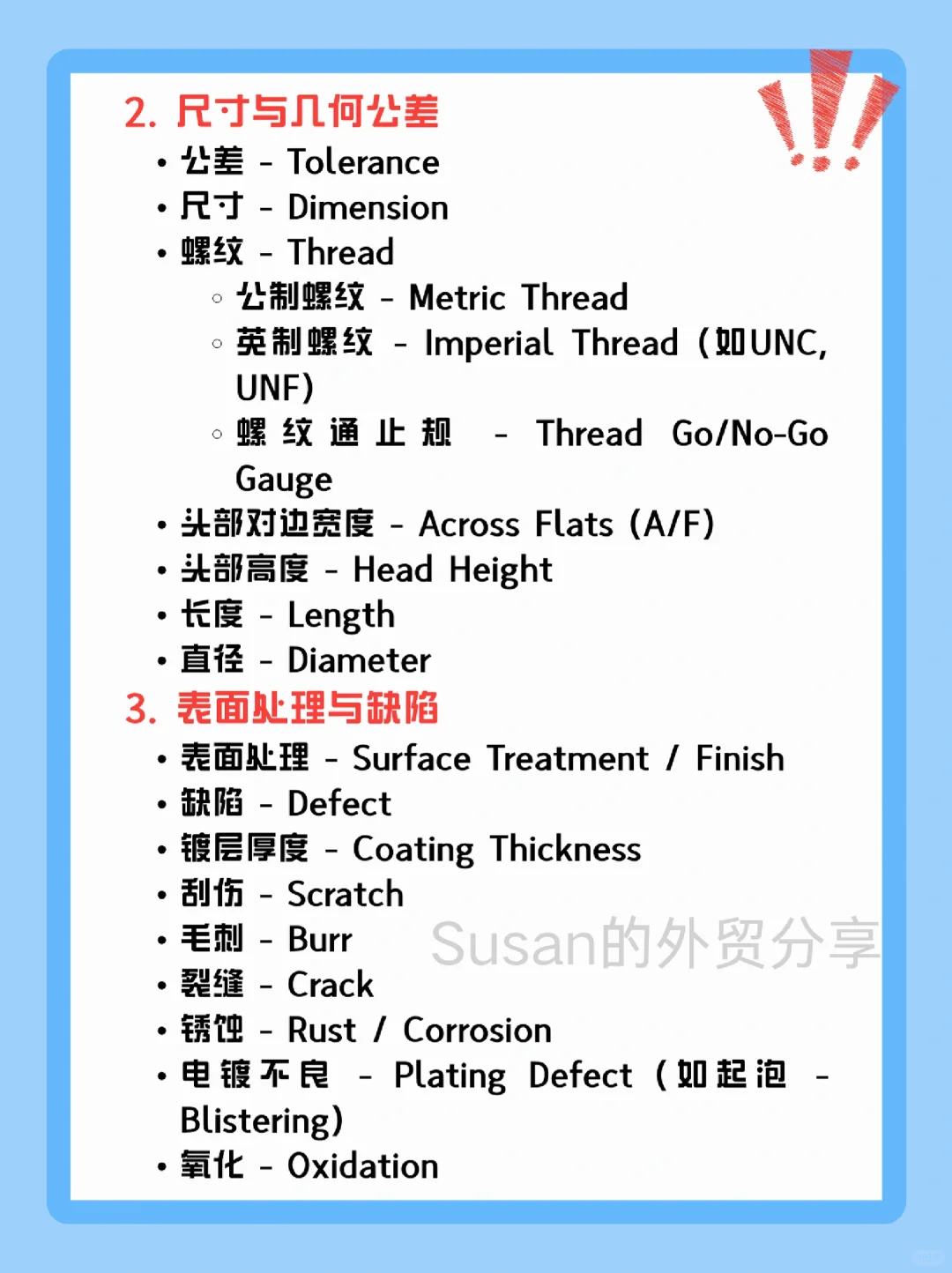 外贸基础五金术语