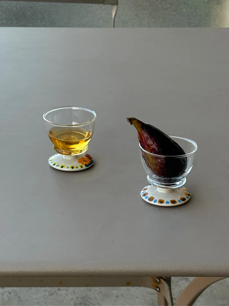 SoftServe New｜《手绘小花》陶瓷玻璃清酒杯