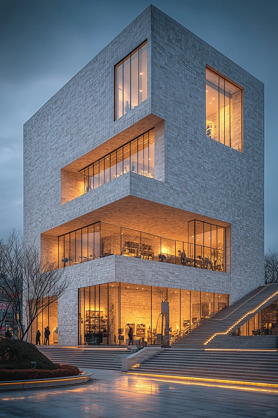 Midjourney建筑设计 现代几何建筑 附咒语