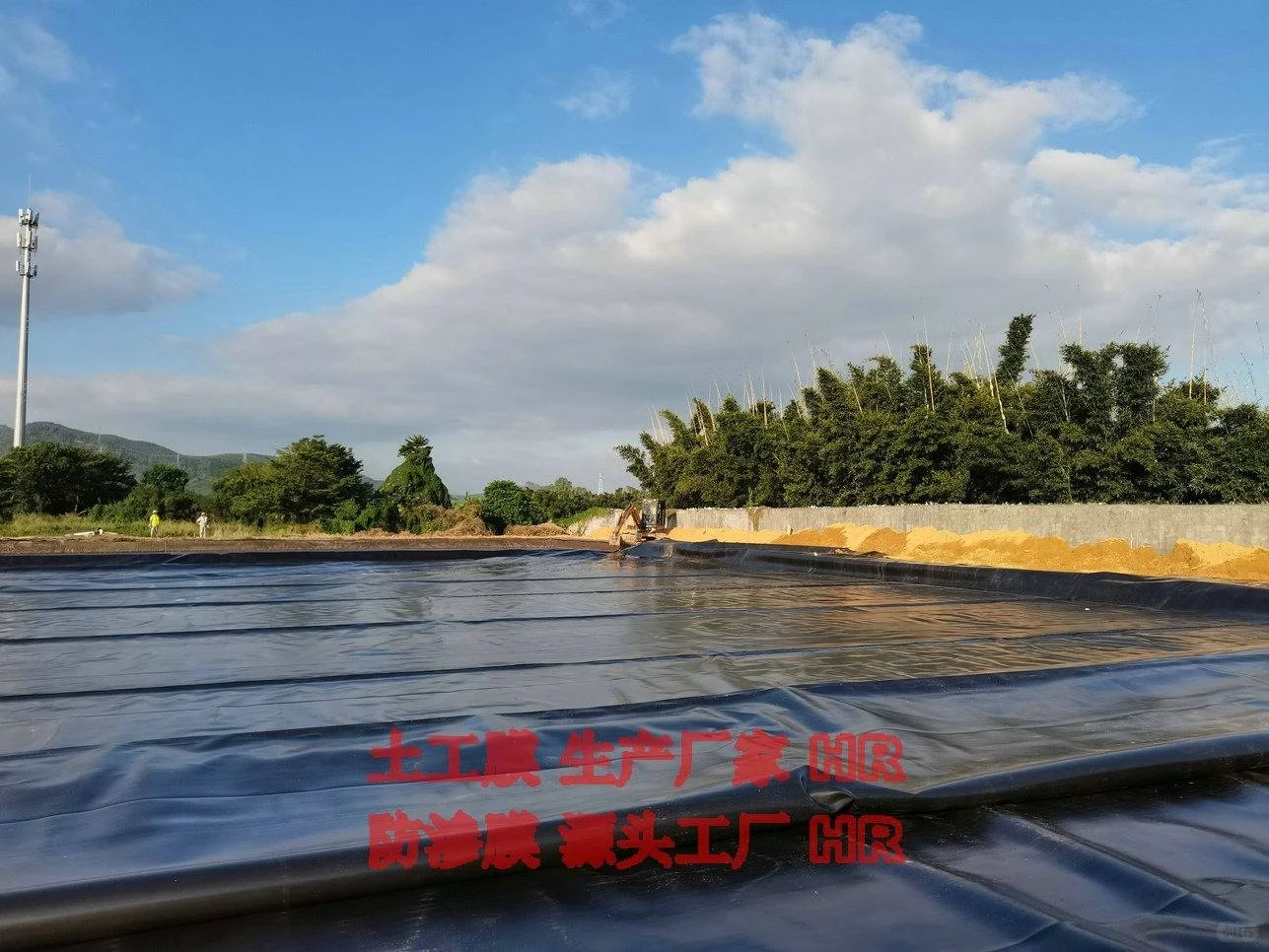 高密度聚乙烯土工膜防水土工膜双道热熔焊