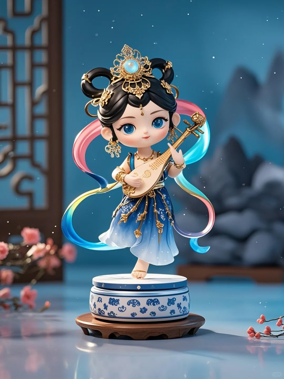 绝美AI国风飞天手办