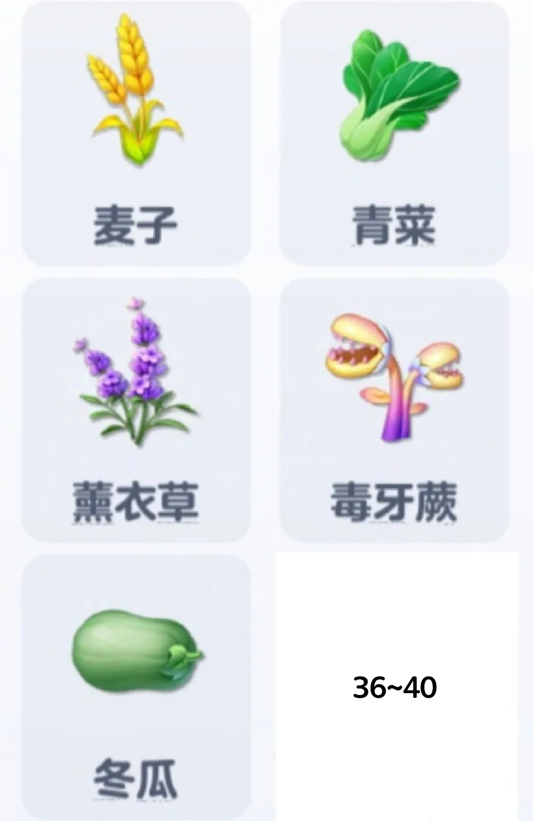 蛋仔农场31~100级作物