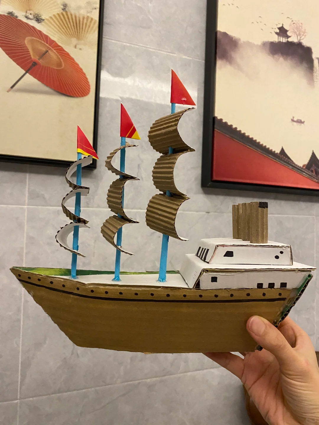 纸皮帆船⛵️手工制作