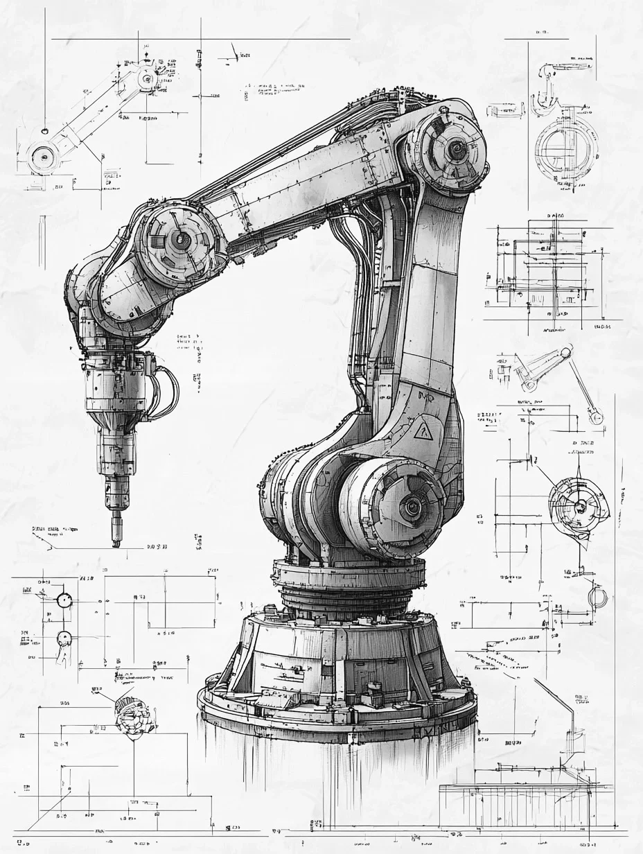 流水线机械臂·产品设计线稿［咒语］
