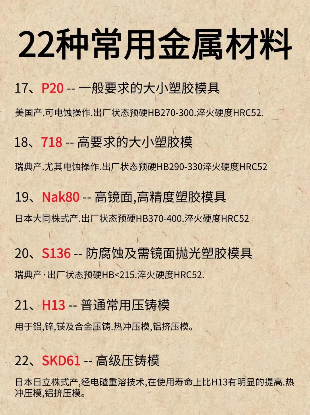 机械人必须知道的22种常见的金属材料