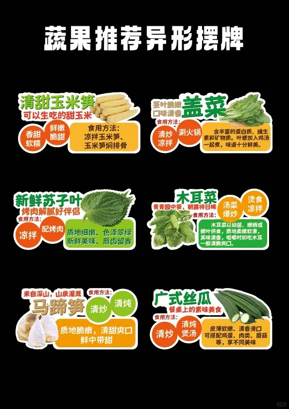 蔬果推荐异形摆牌