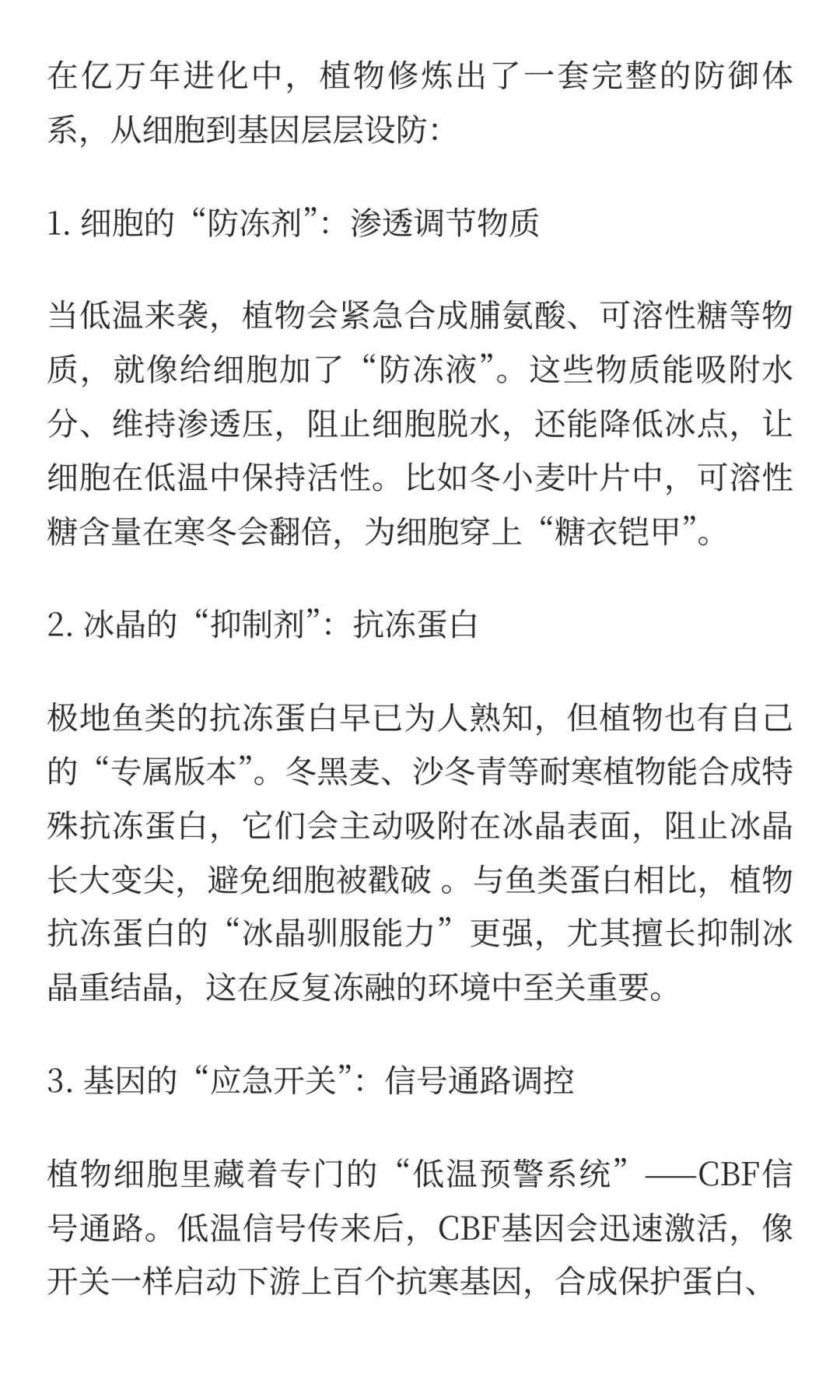 植物的抗冻生存战：低温来袭，它们如何硬核