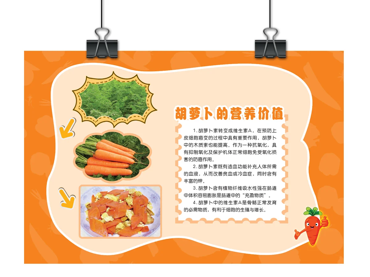 之前设计的幼儿园蔬菜展板