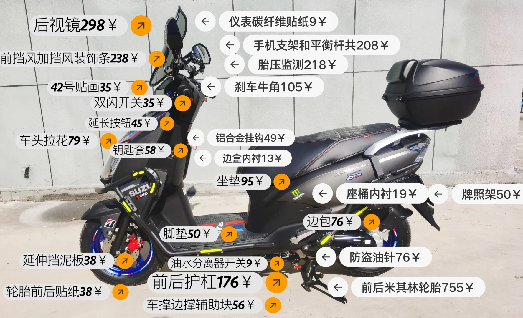 小Y2000公里改装清单。