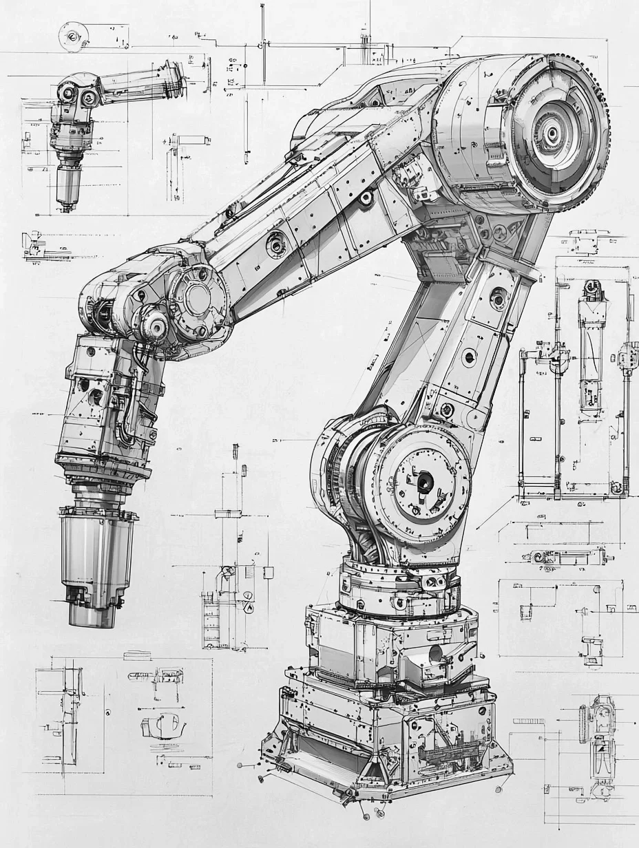 流水线机械臂·产品设计线稿［咒语］
