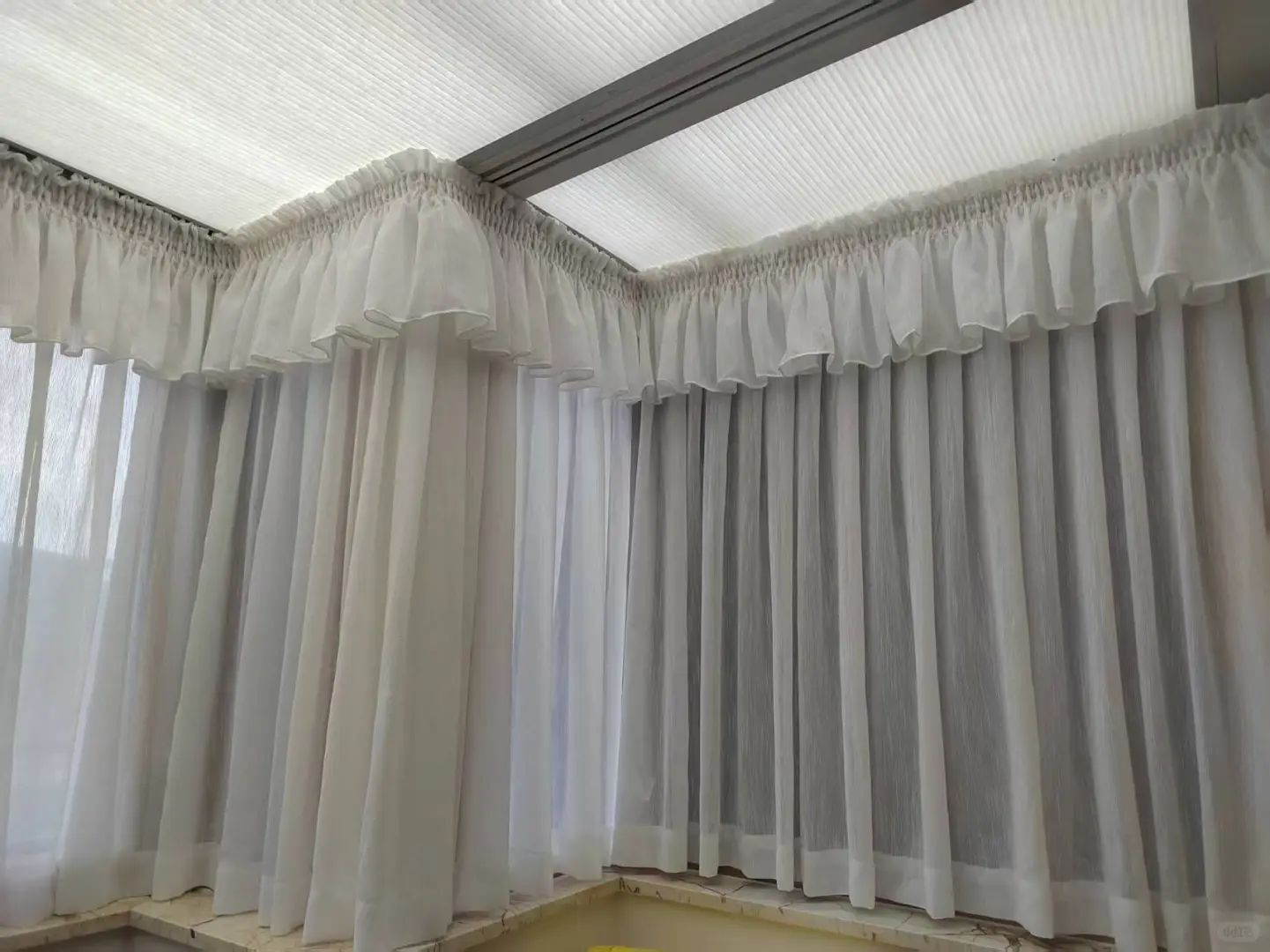 救命！原木风纱帘美到窒息！这抽绳褶皱绝了