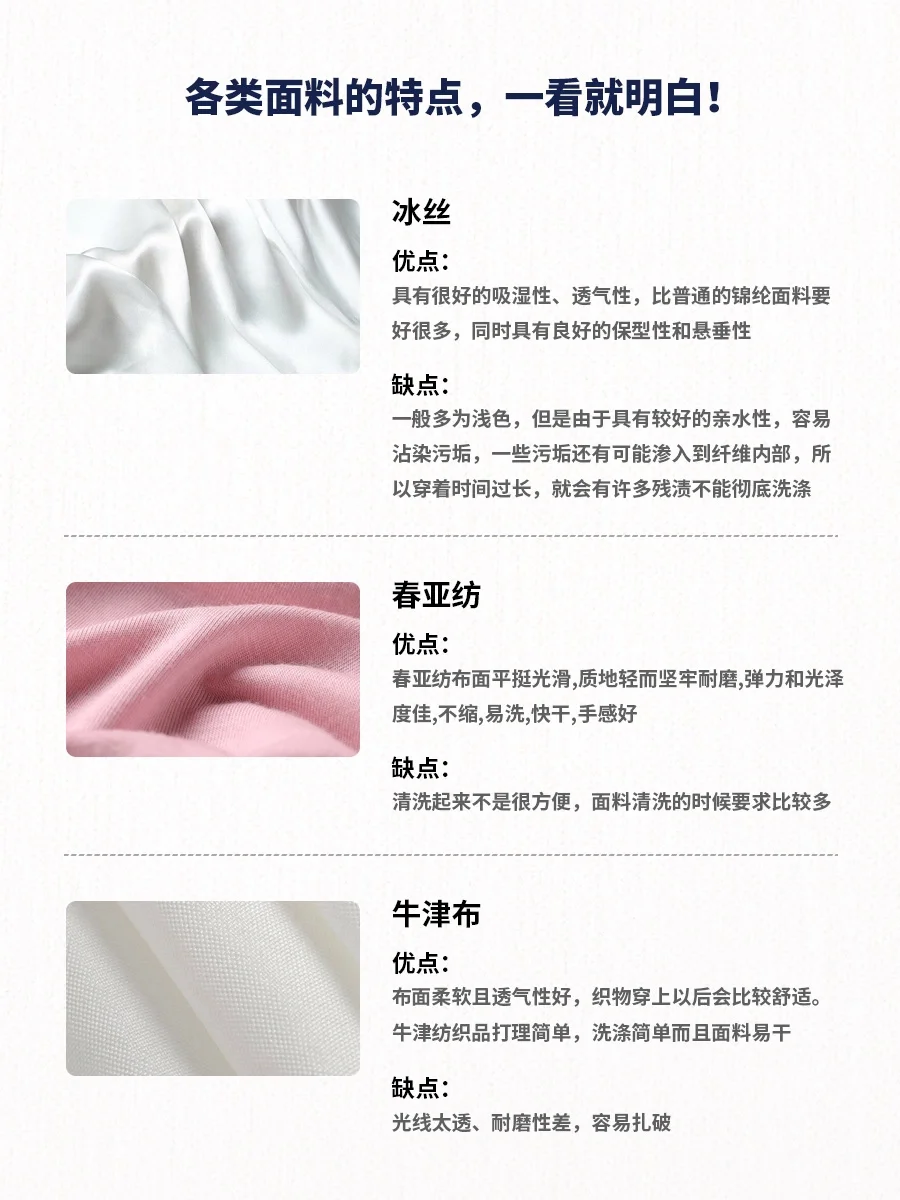 服装干货 ｜各种面料特点，一看就明白2?