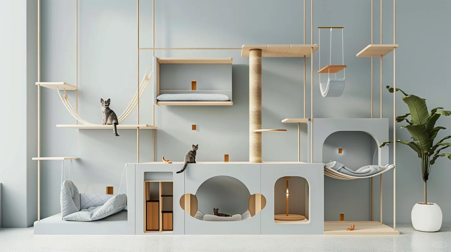 静谧浅蓝猫境｜东方极简宠物空间