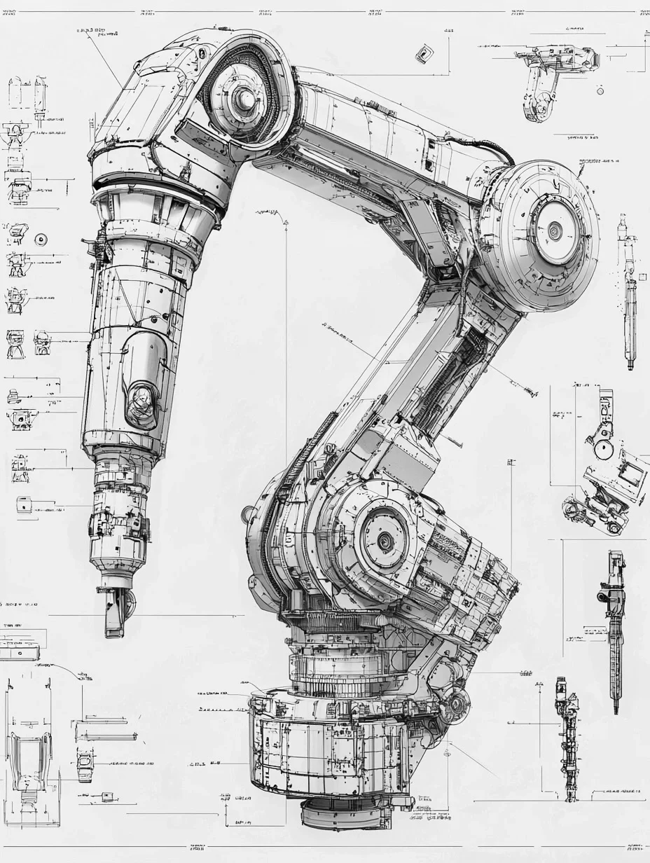 流水线机械臂·产品设计线稿［咒语］