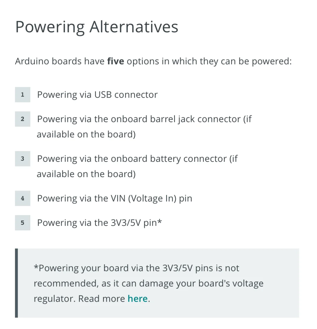 Arduino 电源选择