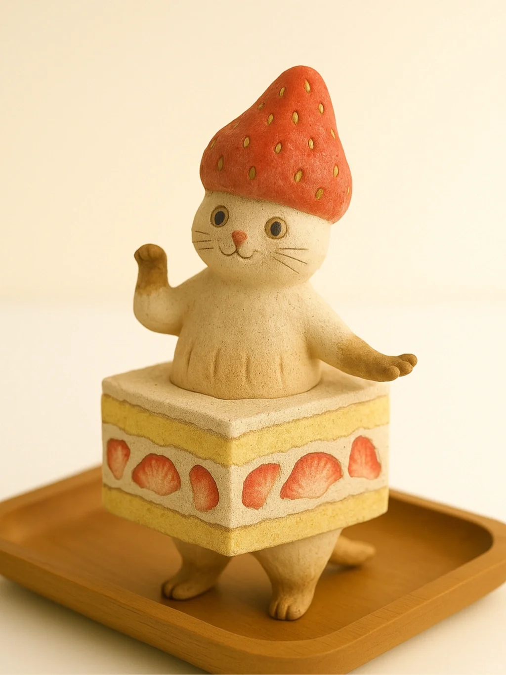 草莓蛋糕里的小猫居民——甜，也可以很坚定吧