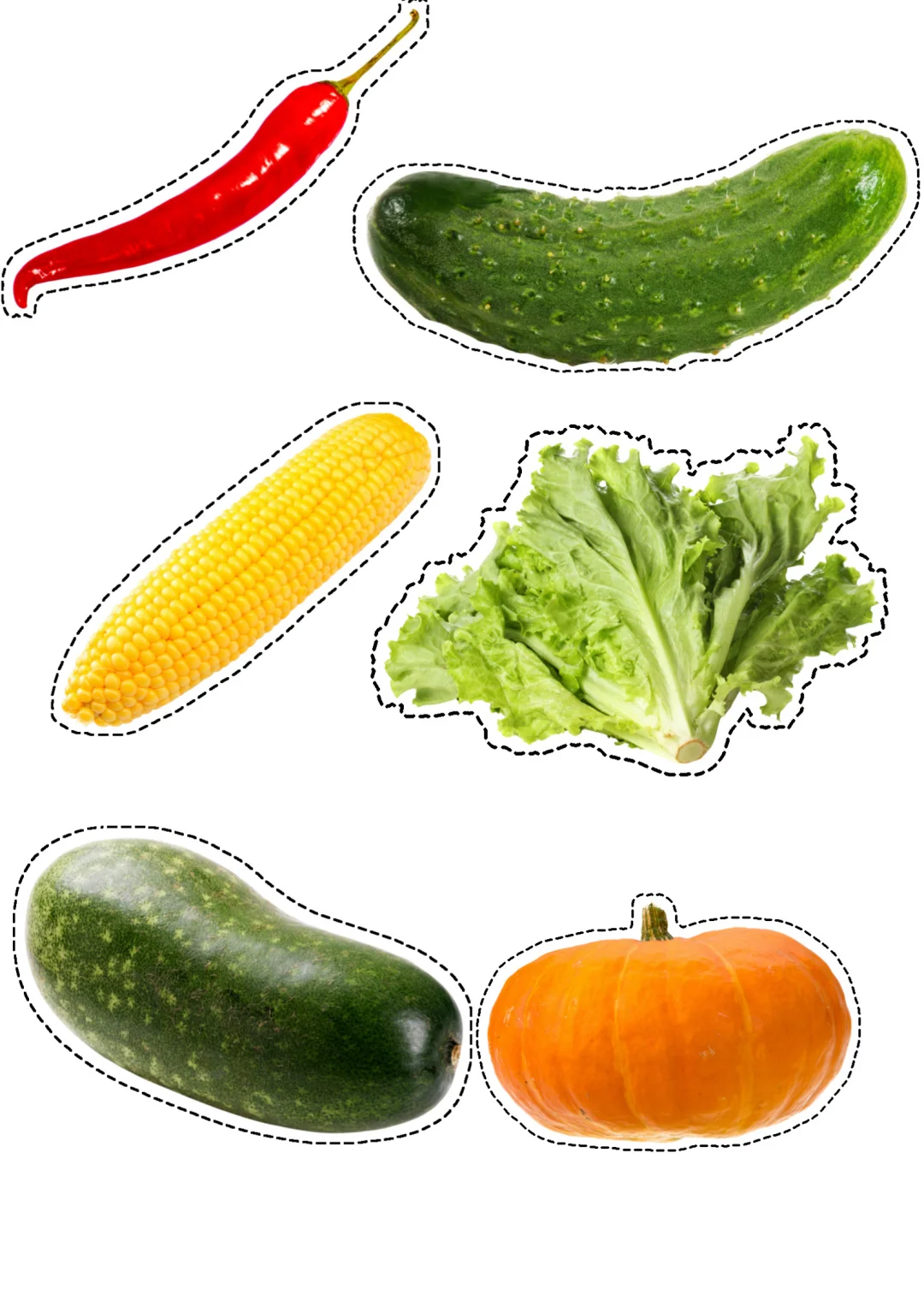 蔬菜剪纸素材｜?打印