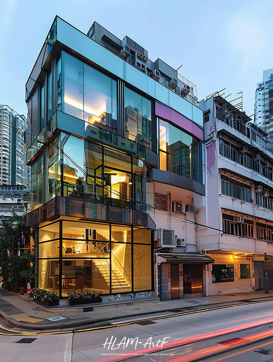 街角彩色玻璃别墅