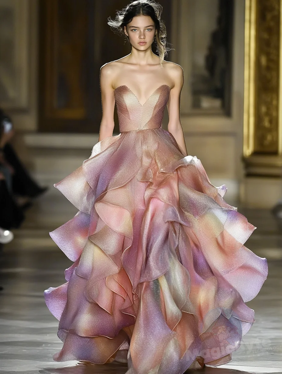 梦幻叠影：礼服中的艺术流动
