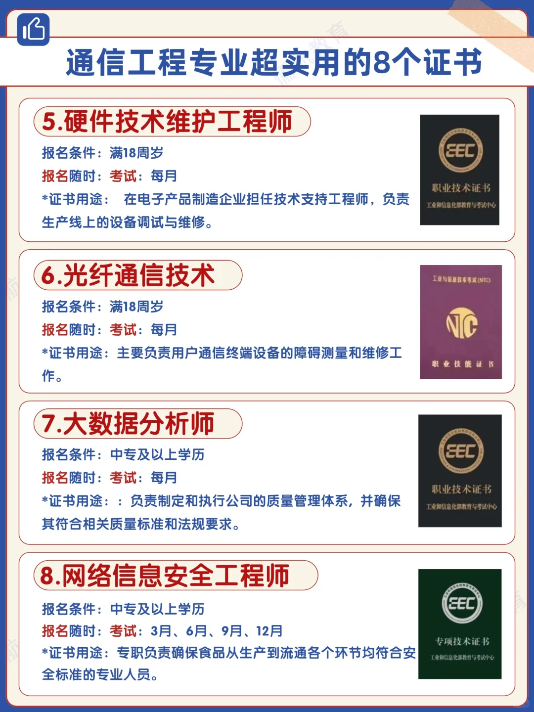 快收藏‼️通信工程专业超实用的8个证书